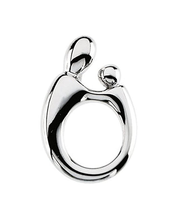14k White Gold Small Mother and Child Pendant