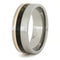 Buckeye Burl Wood and 14k Rose Gold 8mm Comfort-Fit Titanium Ring