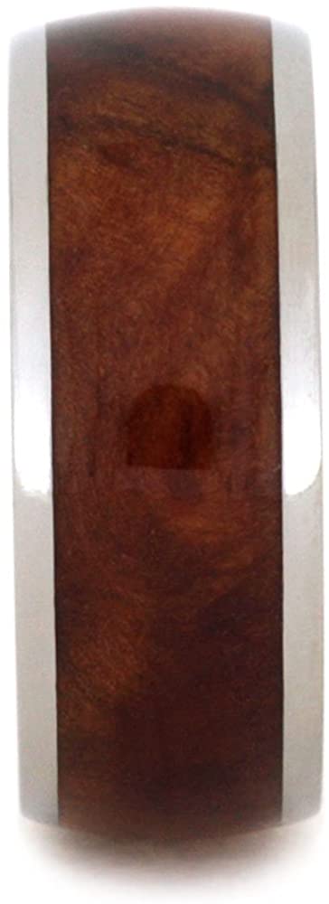 Exotic Coolibah Wood 8mm Titanium Comfort-Fit Band, Size 5