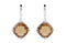 Two-Sided 21 Ctw Checkerboard Honey Quartz Antique Cushion Sterling Silver Earrings