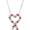 Rhodium Plate Sterling Silver 'The Candy Cane Legend' J for Jesus CZ Necklace, 18"