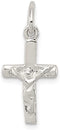 Sterling Silver Cubist-Style Crucifix Charm.94x.39 Inches (24x10 MM)