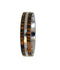 Bocote Wood Inlay 6mm Comfort-Fit Brushed Titanium Wedding Band, Size 10