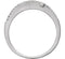 CZ Sideways Double Cross Rhodium Plate Sterling Silver Ring