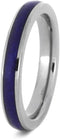 Lapis Lazuli Inlay 3mm Comfort-Fit Titanium Wedding Band, Size 7