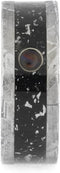 Created Black Opal Cabochon, Gibeon Meteorite, Black Stardust 8.5mm Comfort-Fit Titanium Wedding Band, Size 5.5