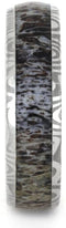 Deer Antler Damascus Stainless Steel, 6mm Comfort-Fit Band, Size 6.25