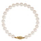 White Akoya Cultured Pearl Strand Bracelet in 14k Yellow Gold, 7" (6-6.5 MM)