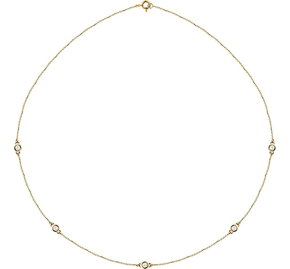 Diamond Solitaire 14k Yellow Gold Pendant Necklace, 18" (1/2 Cttw)