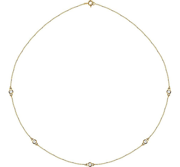 Diamond Solitaire 14k Yellow Gold Pendant Necklace, 18" (1/2 Cttw)