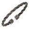 Men's Thorn Collection Gray Titanium Cable with Cast Cuff Bangle Bracelet, 7"