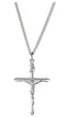 Crucifix Cross Sterling Silver Necklace, 24"