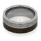Bezel-Set Diamond, Dinosaur Bone, Gibeon Meteorite 8mm Comfort-Fit Titanium Band