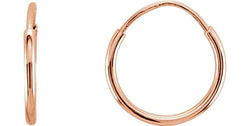 Petite Endless Hoop Earrings, 14k Rose Gold (10mm)