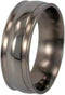 Domed 10mm Comfort Fit Scoop Edged Titanium Wedding Band, Size 7.75