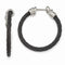Throne Collection Black Ti Memory Cable, Argentium Sterling Silver Hoop Earrings