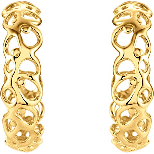 Fancy Hoop Earrings, 14k Yellow Gold, 5.97mm