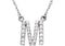 Diamond Initial 'M' Rhodium Plate 14K White Gold (1/5 Cttw, GH Color, I1 Clarity), 16.25"