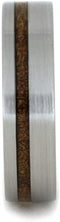 The Men's Jewelry Store (Unisex Jewelry) Kauri Wood Inlay 6mm Comfort-Fit Brushed Titanium Wedding Band