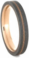His and Hers Wedding Set, Sandblast Titanium Overlay, Comfort-Fit 14k Rose Gold Wedding Bands, M15.5-F8