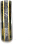 Gibeon Meteorite, 14k Yellow Gold, Green Box Elder Burl Wood 6mm Comfort-Fit Titanium Wedding Band, Size 10.75