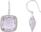 Two-Sided 31.50 Ctw Checkerboard Rose De France Quartz Sterling Silver Earrings