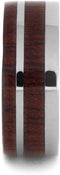 Bloodwood with Titanium Pinstripe 8mm Comfort-Fit Titanium Wedding Band, Size 4