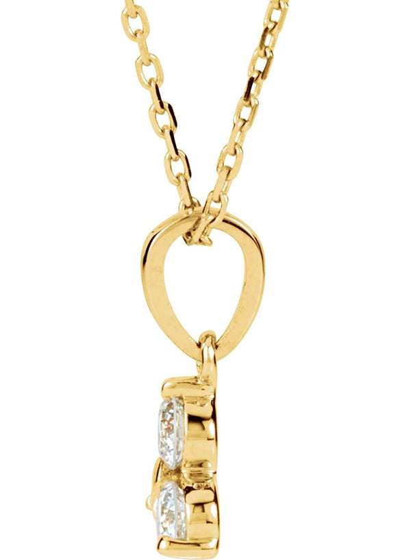 Diamond Three-Stone 14k Yellow Gold Necklace, 18" (1/3 Cttw)