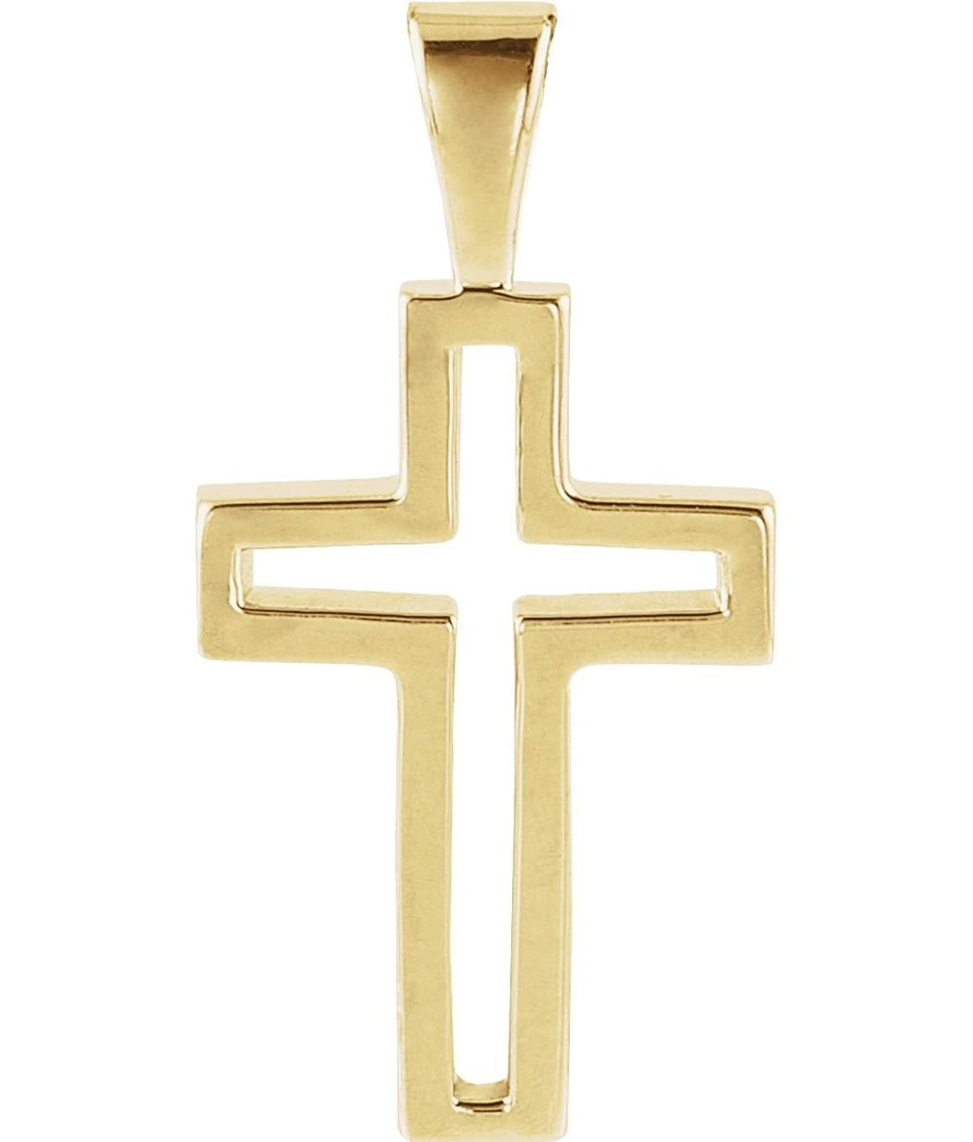 Catholic Cross 14k Yellow Gold Pendant (13.5x9.5MM)