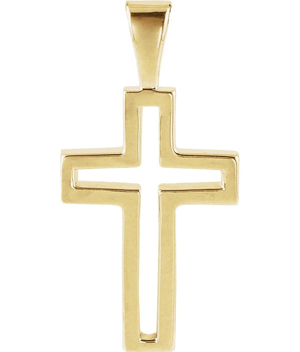 Catholic Cross 14k Yellow Gold Pendant (13.5x9.5MM)