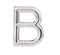 Initial Letter 'B' Rhodium-Plated 14k White Gold Stud Earring (Single Earring)