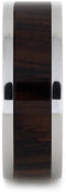 Cocobolo Wood Inlay 8mm Comfort-Fit Titanium Wedding Band, Size 6