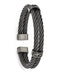 Men's Tribal Collection Gray Titanium Black Memory Two Cable Cuff Bracelet, 7"