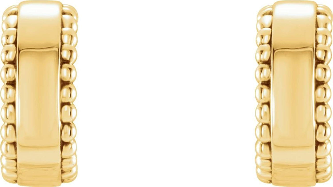 Bead Trim Earrings, 14k Yellow Gold