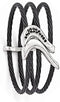 Black Titanium Memory Cable, Argentium Sterling Silver .45 Ctw Black Spinel 27mm Flex Cuff Bracelet, 7"