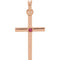 Ruby Inset Cross 14k Rose Gold Pendant (19.2x9MM)