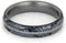 Deer Antler, Blue Black Mokume Gane 4mm Comfort-Fit Matte Titanium Band, Size 6