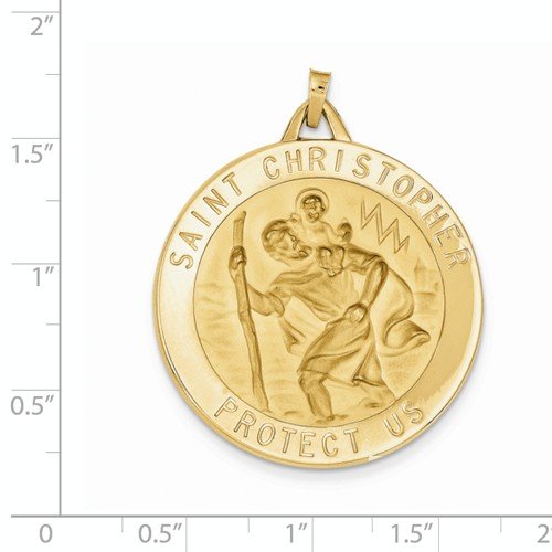 14k Yellow Gold St. Christopher Medal Pendant (43X33MM)