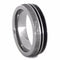 Dinosaur Bone, Gibeon Meteorite, Black Stripe 7mm Comfort-Fit Titanium Wedding Band