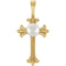 Freshwater Cultured Pearl Cross Pendant, 14k Yellow Gold (4-4.5 MM)