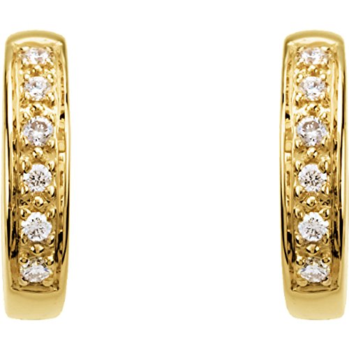 Diamond Hoop Earrings, 14k Yellow Gold (1/10 Ctw, Color GH, Clarity SI1)