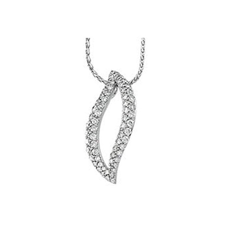 14k White Gold 1 Cttw. Diamond Pendant Necklace, 18"