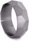 Faceted 8mm Comfort-Fit Matte Titanium Wedding Band, Size 7.5