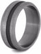 Deep Frost, Sandblast Titanium 8mm Grooved Comfort-Fit Band 8mm Comfort-Fit Band, Size 13.5