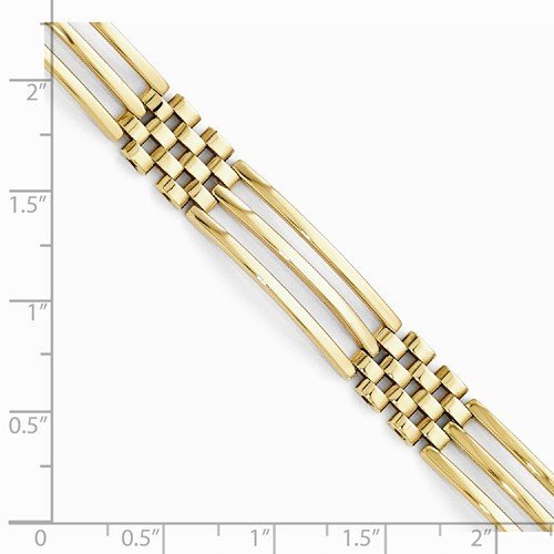 Men's Polished 14k Yellow Gold 8.75mm Link Bracelet, 8.25"