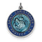 Rhodium-Plated Sterling Silver Enameled St. Christopher Medal Charm Pendant (26X20 MM)