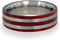 Bloodwood with Two Titanium Pinstripe 10mm Comfort Fit Titanium Band