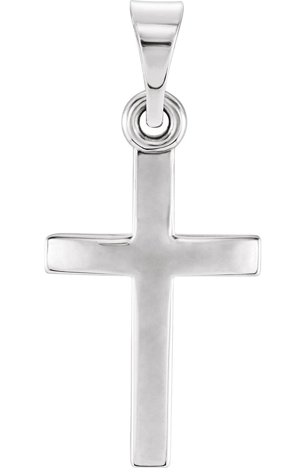 Cross Pendant, Rhodium-Plated 14k White Gold (23.70x11.50MM)