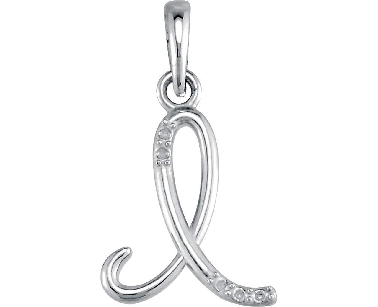 5-Stone Diamond Letter 'I' Initial 14k White Gold Pendant Necklace, 18" (.03 Cttw, GH, I1)