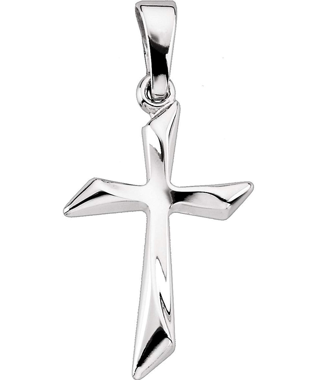 Small Curvy Cross 14k White Gold Pendant